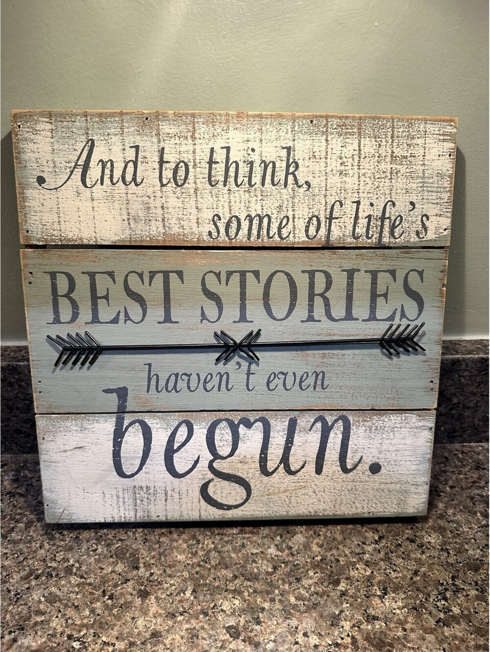 Hallmark Wooden Wall Sign Decor Best Stories Haven't Even Begun Rustic Plaque